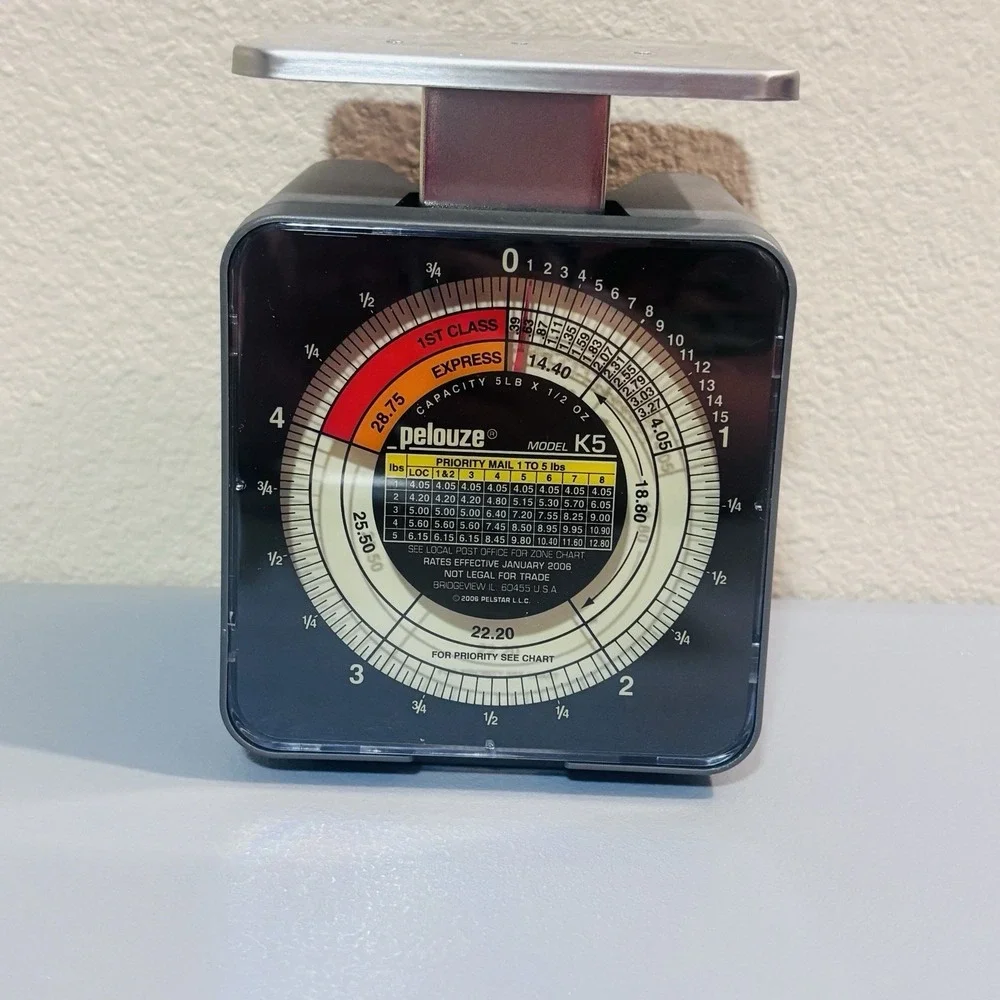 Pelouze Model K5 Tabletop Mechanical Postal Scale 1999 Capacity 1/2 oz to 5 lb